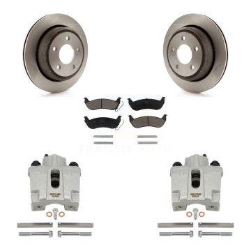 Rear Disc Brake Caliper Rotors And Ceramic Pads Kit For 2010-2011 Ford Ranger KC8-100570C