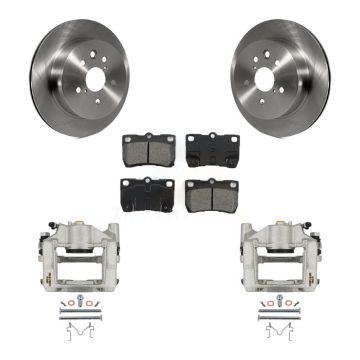 Rear Brake Caliper Rotors Semi-Metallic Pad Kit For Lexus IS350 GS350 GS450h GS430 GS460 KC8-100570S