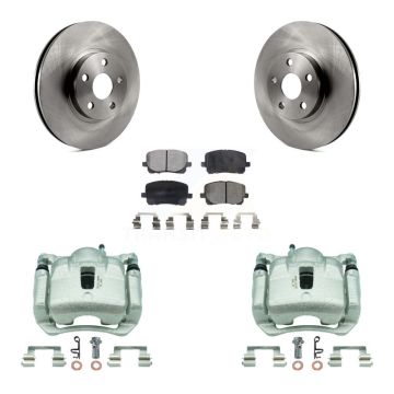 Front Disc Brake Caliper Rotors & Ceramic Pad Kit For Toyota Corolla Matrix Pontiac Vibe KC8-100570T