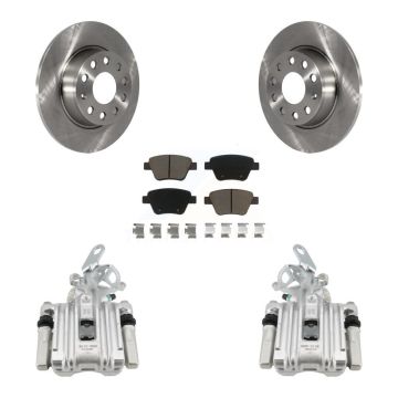 Rear Disc Brake Caliper Rotors And Ceramic Pads Kit For Volkswagen Jetta Beetle Golf KC8-100571C