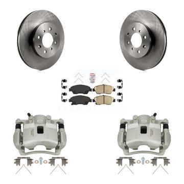 Front Brake Caliper Rotor And Ceramic Pad Kit For 2003-2005 Honda Civic Hybrid with 1.3L KC8-100571N
