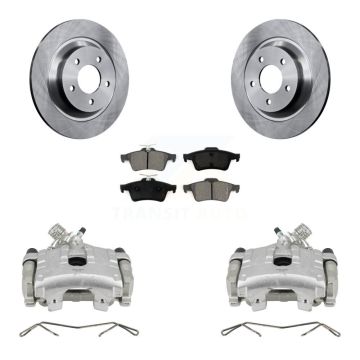 Rear Disc Brake Caliper Rotors And Semi-Metallic Pads Kit For Mazda 5 KC8-100571S