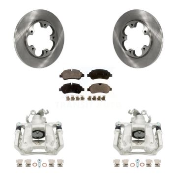Rear Disc Brake Caliper Rotors Semi-Metallic Pad Kit For Ford Transit-250 Transit-150 HD KC8-100572P