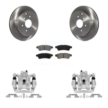 Rear Brake Caliper Rotor Semi-Metallic Pad Kit For Nissan Frontier Xterra Suzuki Equator KC8-100573S