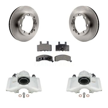 Front Disc Brake Caliper Rotors & Ceramic Pad Kit For Chevrolet K1500 Suburban K2500 GMC KC8-100575T