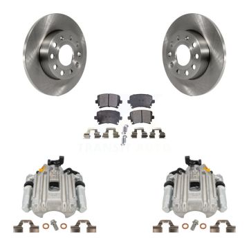Rear Disc Brake Caliper Rotors And Semi-Metallic Pads Kit For Volkswagen Jetta KC8-100578P