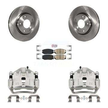 Front Disc Brake Caliper Rotors And Ceramic Pads Kit For 2006-2010 Hyundai Sonata 2.4L KC8-100579N