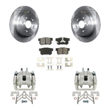 Rear Disc Brake Caliper Rotors And Semi-Metallic Pads Kit For 2005-2006 Honda CR-V KC8-100580S