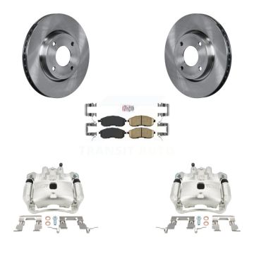 Front Disc Brake Caliper Rotors And Ceramic Pads Kit For 2009-2014 Nissan Cube KC8-100581N