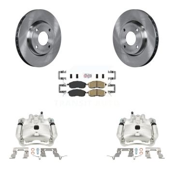 Front Disc Brake Caliper Rotors And Ceramic Pads Kit For 2009-2014 Nissan Cube KC8-100582N