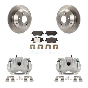 Rear Brake Caliper Rotor Semi-Metallic Pad Kit For Kia Sorento With Red Painted Calipers KC8-100583P