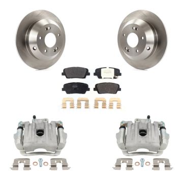 Rear Brake Caliper Rotors & Semi-Metallic Pad Kit For Kia Sorento Hyundai Santa Fe Sport KC8-100584P