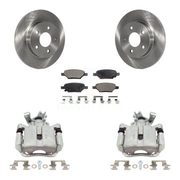Rear Brake Caliper Rotor Semi-Metallic Pad Kit For Chevrolet Malibu Pontiac Cobalt G5 G6 KC8-100585P
