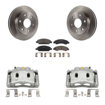 Front Disc Brake Caliper Rotor Ceramic Pad Kit For 2007 GMC Sierra 1500 rear brakes KC8-100585T
