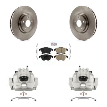 Front Brake Caliper Rotor And Ceramic Pad Kit For 2019-2020 Ford Police Responder Hybrid KC8-100589N