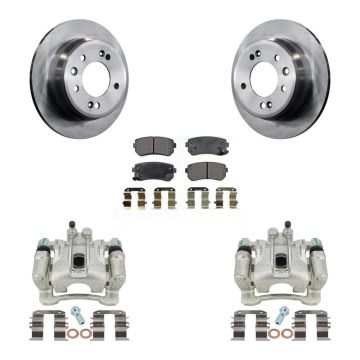 Rear Disc Brake Caliper Rotors Semi-Metallic Pad Kit For Hyundai Tucson Kia Sportage FWD KC8-100590P