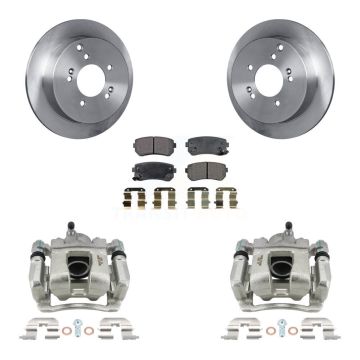 Rear Brake Caliper Rotor & Semi-Metallic Pad Kit For 2016 Kia Sportage AWD From 12 10 15 KC8-100591P