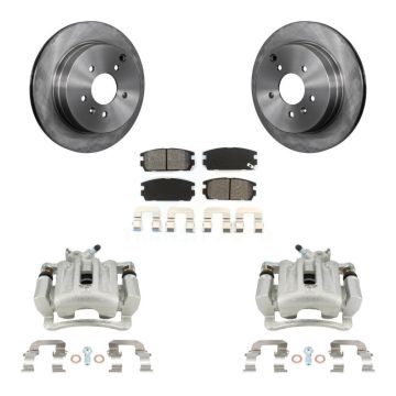 Rear Brake Caliper Rotor Semi-Metallic Pad Kit For Chevrolet Equinox Pontiac Torrent Vue KC8-100591S