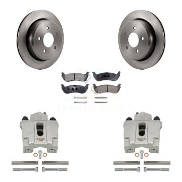 Rear Brake Caliper Rotor And Semi-Metallic Pad Kit For Ford Crown Victoria Mercury Grand KC8-100593P