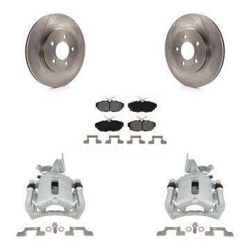 Rear Disc Brake Caliper Rotors And Semi-Metallic Pads Kit For Ford Mustang KC8-100593S