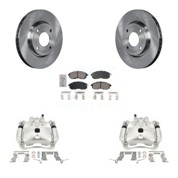 Front Disc Brake Caliper Rotors And Ceramic Pads Kit For Nissan Versa KC8-100594N
