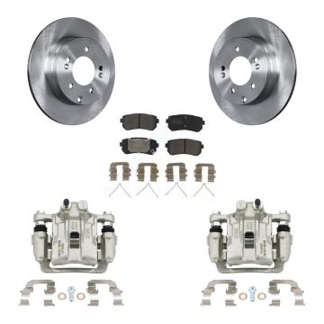 Rear Disc Brake Caliper Rotors And Semi-Metallic Pads Kit For Hyundai Sonata Kia Optima KC8-100594P