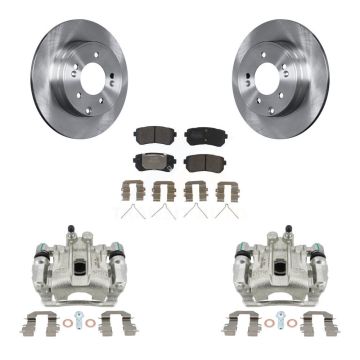 Rear Disc Brake Caliper Rotors And Semi-Metallic Pads Kit For Hyundai Sonata Kia Optima KC8-100595P