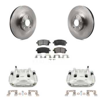 Front Disc Brake Caliper Rotors And Ceramic Pad Kit For 2003 Subaru Impreza WRX To 06 02 KC8-100595T