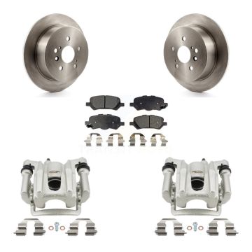 Rear Disc Brake Caliper Rotors And Semi-Metallic Pads Kit For 2009-2016 Toyota Venza KC8-100596P