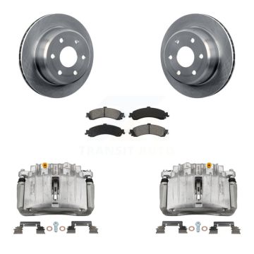 Rear Brake Caliper Rotor & Semi-Metallic Pad Kit For Chevrolet Silverado 1500 GMC Sierra KC8-100596S