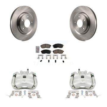 Front Disc Brake Caliper Rotors Ceramic Pad Kit For 2017-2019 Nissan Sentra Turbocharged KC8-100597N