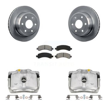 Rear Brake Caliper Rotors Semi-Metallic Pad Kit For Chevrolet GMC Avalanche 1500 Express KC8-100599S