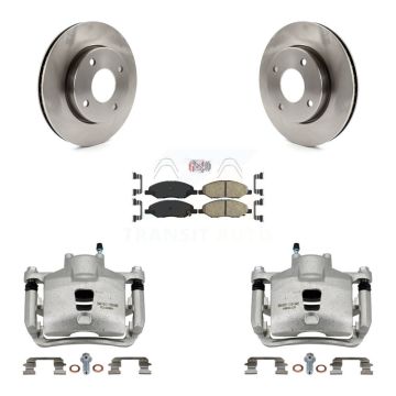 Front Disc Brake Caliper Rotors And Ceramic Pads Kit For 2009-2011 Nissan Versa 1.6L KC8-100600N