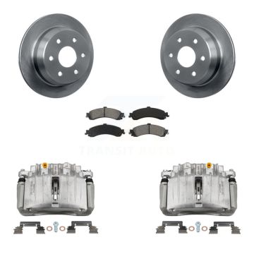 Rear Disc Brake Caliper Rotor Semi-Metallic Pad Kit For 2002 Chevrolet Suburban 1500 4WD KC8-100601S