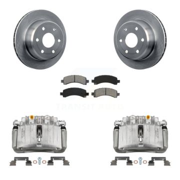 Rear Brake Caliper Rotor Semi-Metallic Pad Kit For GMC Yukon Chevrolet Tahoe XL 1500 RWD KC8-100602S