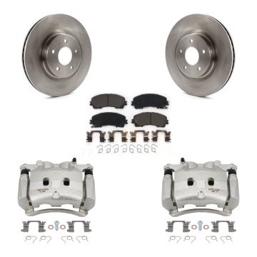 Front Disc Brake Caliper Rotors And Ceramic Pads Kit For INFINITI Q50 QX50 Q60 KC8-100603T