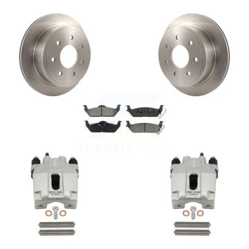 Rear Disc Brake Caliper Rotors And Semi-Metallic Pads Kit For Ford F-150 Lincoln Mark LT KC8-100604S