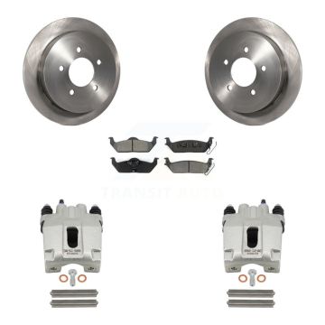 Rear Disc Brake Caliper Rotors And Semi-Metallic Pads Kit For Ford F-150 KC8-100605S