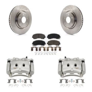 Front Disc Brake Caliper Rotors And Ceramic Pads Kit For Nissan Rogue KC8-100605T