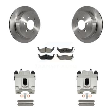 Rear Disc Brake Caliper Rotors And Semi-Metallic Pads Kit For Ford F-150 Lincoln Mark LT KC8-100606S