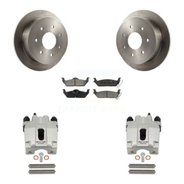 Rear Disc Brake Caliper Rotors And Semi-Metallic Pads Kit For Ford F-150 KC8-100607S