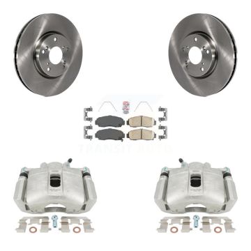 Front Brake Caliper Rotors Ceramic Pad Kit For 2004-2005 Acura TL Automatic transmission KC8-100609N
