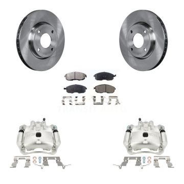 Front Disc Brake Caliper Rotors And Ceramic Pads Kit For Nissan Versa Cube KC8-100609T