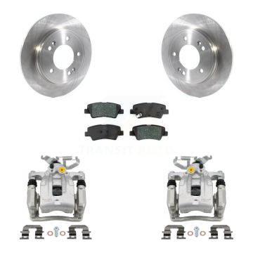 Rear Disc Brake Caliper Rotor & Semi-Metallic Pad Kit For Hyundai Elantra Kia Niro Ioniq KC8-100610S