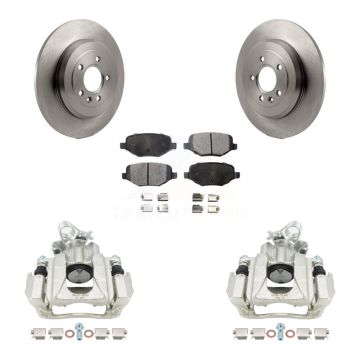 Rear Brake Caliper Rotor Semi-Metallic Pad Kit For Ford Explorer Flex Taurus Lincoln MKT KC8-100611P