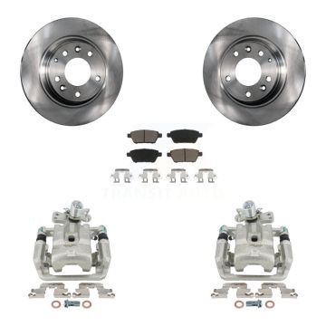 Rear Disc Brake Caliper Rotor Ceramic Pad Kit For Ford Fusion Mazda 6 Lincoln MKZ Zephyr KC8-100617C