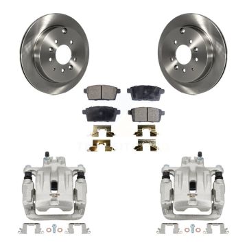Rear Disc Brake Caliper Rotor Semi-Metallic Pad Kit For Ford Edge Mazda CX-7 Lincoln MKX KC8-100617P