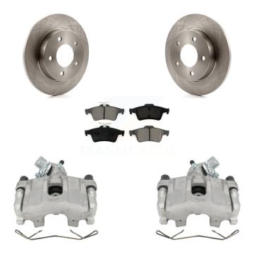 Rear Disc Brake Caliper Rotors And Semi-Metallic Pads Kit For Mazda 3 Sport KC8-100619S