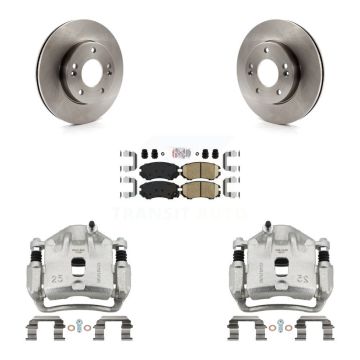 Front Disc Brake Caliper Rotors And Ceramic Pads Kit For 2010-2011 Kia Soul 1.6L KC8-100620N
