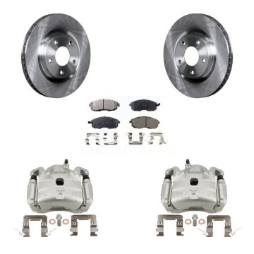 Front Brake Caliper Rotor And Ceramic Pad Kit For 2007-2010 Nissan Sentra SE-R with 2.5L KC8-100621T